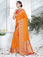 Orange Organza Silk Saree